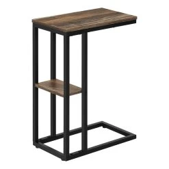 Accent Table / C-Shaped / End / Side / Snack / Living Room / Bedroom / Metal / Laminate / Brown / Black / Contemporary / Modern - Monarch Specialties I 3673 15 Accent Table / C-Shaped / End / Side / Snack / Living Room / Bedroom / Metal / Laminate / Brown / Black / Contemporary / Modern - Monarch Specialties I 3673 -Bedroom Furniture Shop 69 i 3673 9