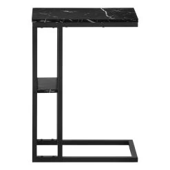 Accent Table / C-Shaped / End / Side / Snack / Living Room / Bedroom / Metal / Laminate / Black Marble Look / Contemporary / Modern - Monarch Specialties I 3674 -Bedroom Furniture Shop 69 i 3674 7