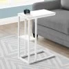 Accent Table / C-Shaped / End / Side / Snack / Living Room / Bedroom / Metal / Laminate / White / Contemporary / Modern - Monarch Specialties I 3676 -Bedroom Furniture Shop 69 i 3676 1