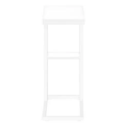 Accent Table / C-Shaped / End / Side / Snack / Living Room / Bedroom / Metal / Laminate / White / Contemporary / Modern - Monarch Specialties I 3676 -Bedroom Furniture Shop 69 i 3676 7