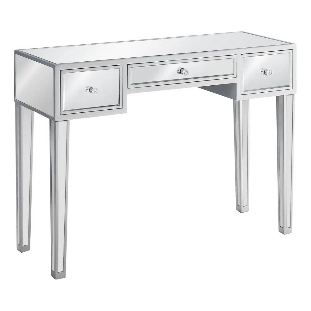 Accent Table / Console / Entryway / Narrow / Sofa / Storage Drawer / Living Room / Bedroom / Mirror / Grey / Clear / Transitional - Monarch Specialties I 3735 4 Accent Table / Console / Entryway / Narrow / Sofa / Storage Drawer / Living Room / Bedroom / Mirror / Grey / Clear / Transitional - Monarch Specialties I 3735 - Image 2