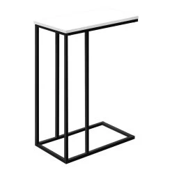 Accent Table / C-Shaped / End / Side / Snack / Living Room / Bedroom / Metal / Laminate / White / Black / Contemporary / Modern - Monarch Specialties I 3760 -Bedroom Furniture Shop 69 i 3760 6
