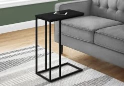 Accent Table / C-Shaped / End / Side / Snack / Living Room / Bedroom / Metal / Laminate / Black / Contemporary / Modern - Monarch Specialties I 3761
