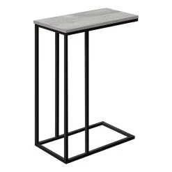 Accent Table / C-Shaped / End / Side / Snack / Living Room / Bedroom / Metal / Laminate / Grey / Black / Contemporary / Modern - Monarch Specialties I 3762 8 Accent Table / C-Shaped / End / Side / Snack / Living Room / Bedroom / Metal / Laminate / Grey / Black / Contemporary / Modern - Monarch Specialties I 3762 -Bedroom Furniture Shop 69 i 3762 6