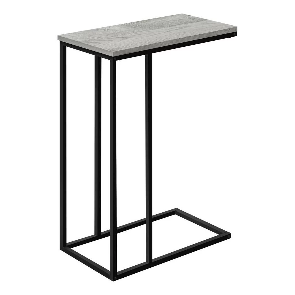 Accent Table / C-Shaped / End / Side / Snack / Living Room / Bedroom / Metal / Laminate / Grey / Black / Contemporary / Modern - Monarch Specialties I 3762 5 Accent Table / C-Shaped / End / Side / Snack / Living Room / Bedroom / Metal / Laminate / Grey / Black / Contemporary / Modern - Monarch Specialties I 3762 - Image 3