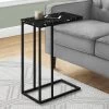 Accent Table / C-Shaped / End / Side / Snack / Living Room / Bedroom / Metal / Laminate / Black Marble Look / Contemporary / Modern - Monarch Specialties I 3763