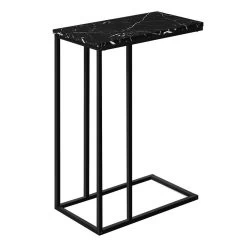 Accent Table / C-Shaped / End / Side / Snack / Living Room / Bedroom / Metal / Laminate / Black Marble Look / Contemporary / Modern - Monarch Specialties I 3763 -Bedroom Furniture Shop 69 i 3763 6