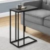 Accent Table / C-Shaped / End / Side / Snack / Living Room / Bedroom / Metal / Laminate / Grey / Black / Contemporary / Modern - Monarch Specialties I 3765 2 Accent Table / C-Shaped / End / Side / Snack / Living Room / Bedroom / Metal / Laminate / Grey / Black / Contemporary / Modern - Monarch Specialties I 3765 -Bedroom Furniture Shop 69 i 3765 1