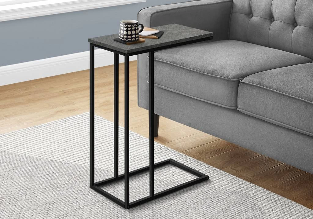 Accent Table / C-Shaped / End / Side / Snack / Living Room / Bedroom / Metal / Laminate / Grey / Black / Contemporary / Modern - Monarch Specialties I 3765 3 Accent Table / C-Shaped / End / Side / Snack / Living Room / Bedroom / Metal / Laminate / Grey / Black / Contemporary / Modern - Monarch Specialties I 3765