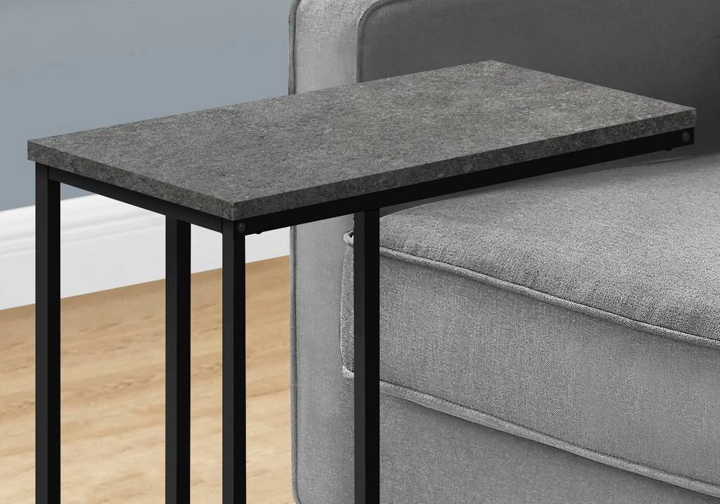 Accent Table / C-Shaped / End / Side / Snack / Living Room / Bedroom / Metal / Laminate / Grey / Black / Contemporary / Modern - Monarch Specialties I 3765 4 Accent Table / C-Shaped / End / Side / Snack / Living Room / Bedroom / Metal / Laminate / Grey / Black / Contemporary / Modern - Monarch Specialties I 3765 - Image 2