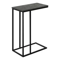 Accent Table / C-Shaped / End / Side / Snack / Living Room / Bedroom / Metal / Laminate / Grey / Black / Contemporary / Modern - Monarch Specialties I 3765 8 Accent Table / C-Shaped / End / Side / Snack / Living Room / Bedroom / Metal / Laminate / Grey / Black / Contemporary / Modern - Monarch Specialties I 3765 -Bedroom Furniture Shop 69 i 3765 6