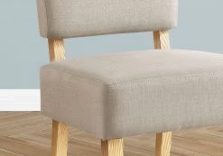 Accent Chair / Armless / Living Room / Bedroom / Fabric / Wood Legs / Beige / Natural / Transitional - Monarch Specialties I 8272 -Bedroom Furniture Shop 69 i 8272 3