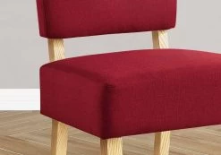 Accent Chair / Armless / Living Room / Bedroom / Fabric / Wood Legs / Red / Natural / Transitional - Monarch Specialties I 8295 9 Accent Chair / Armless / Living Room / Bedroom / Fabric / Wood Legs / Red / Natural / Transitional - Monarch Specialties I 8295 -Bedroom Furniture Shop 69 i 8295 3
