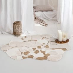 Extra 10% OFF 3' X 3' Modern Tufted 3D Beige Wool Area Rug Living Room & Bedroom Decorative Carpet -Bedroom Furniture Shop 694c119d5f6c663043484eb54d4f93e3