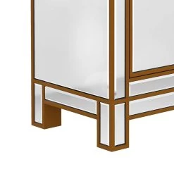 Modern Mirrored Nightstand With 2 Storage Cabinets For Living Room/Bedroom, Crystal Knobs, Silver -Bedroom Furniture Shop 6d422da8e80f4e1b817c561a2bd4f16d