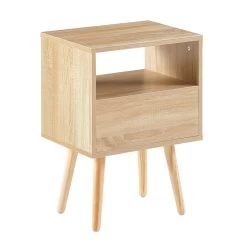 Rattan End Table With Drawer And Solid Wood Legs, Modern Nightstand, Side Table For Living Roon, Bedroom,natural Natural -Bedroom Furniture Shop 6d900a53d1b74610ab3e3caa14c06a12