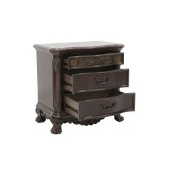 Elegant Style 1pc Nightstand Of 3x Drawers Cherry Finish With Gold Tipping Traditional Formal Bedroom Furniture 13 Elegant Style 1pc Nightstand Of 3x Drawers Cherry Finish With Gold Tipping Traditional Formal Bedroom Furniture -Bedroom Furniture Shop 711dc8a2d13c4fe1a672d6ea62bf5a13
