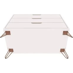 QuikFurn Modern Scandinavian Style Bedroom 3-Drawer Dresser In White Wood Finish White -Bedroom Furniture Shop 71489c1edbc14b779c258aa165febff5