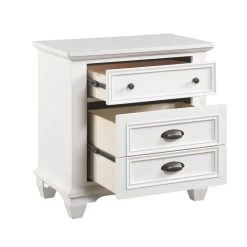 White Finish Two Drawers Nightstand 1pc Traditional Framing Wooden Bedroom Furniture -Bedroom Furniture Shop 71b3f275b5a14b3b813add6d6538c098