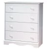 QuikFurn White 4 Drawer Bedroom Chest With Wooden Knobs White -Bedroom Furniture Shop 7250bee49f6844729db7b73dba6d026c