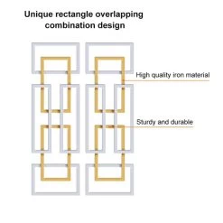 2 Pieces Big Metal Wall Decor Set Modern Gold & Silver Rectangle Art Living Room Bedroom -Bedroom Furniture Shop 72fdd1c15a9b0a3069b0ddf7da94d207