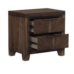 Modern-Rustic Design 1pc Wooden Nightstand Of Drawers Distressed Espresso Finish Plank Style Detailing Bedroom Furniture Brown -Bedroom Furniture Shop 74abd96e2566430e84cbfba172065fe2