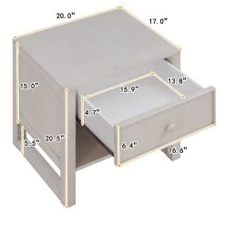 Wooden Nightstand With A Drawer And An Open Storage, End Table For Bedroom, Antique Gray White 13 Wooden Nightstand With A Drawer And An Open Storage, End Table For Bedroom, Antique Gray White -Bedroom Furniture Shop 769870a68cbb4eba9124aca3e3c30765