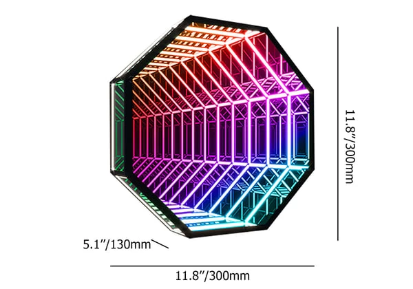 Extra 10% OFF 3D Octagon LED Tunnel Infinity Wall Mirror Decor Light Art Party Living Room Bedroom 7 Extra 10% OFF 3D Octagon LED Tunnel Infinity Wall Mirror Decor Light Art Party Living Room Bedroom - Image 5