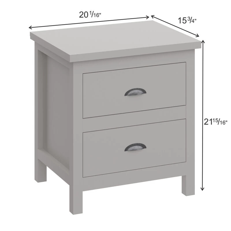Versatile Gray 2-Drawers Nightstand, Bedside Table, End Table For Living Room Bedroom Assembled With Sturdy Solid Wood 3 Versatile Gray 2-Drawers Nightstand, Bedside Table, End Table For Living Room Bedroom Assembled With Sturdy Solid Wood