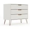 QuikFurn Modern Bedroom Scandinavian Style 3-Drawer Dresser In Off-White Natural Finish White Natural -Bedroom Furniture Shop 7a90be60a45a432788ae1a42597fef6f