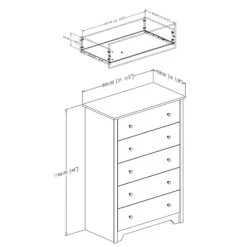 QuikFurn Dark Brown Chocolate Wood Finish 5-Drawer Bedroom Chest Of Drawers Dark Brown  -Bedroom Furniture Shop 7c4caf5d4db94910be5366cda196439b