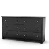 QuikFurn Black 6 Drawer Bedroom Dresser With Nickle Metal Knobs Handles Black -Bedroom Furniture Shop 8363bb11d28547e3afa5f7362e30fbf3
