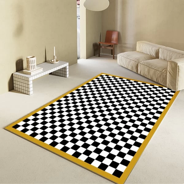 5'x 7' Modern Checkered Area Rug Black And White Decorative Carpet Living Room Bedroom 3 5'x 7' Modern Checkered Area Rug Black And White Decorative Carpet Living Room Bedroom