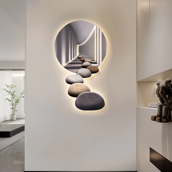 31.5" LED Acrylic Modern Abstract Stone Corridor Wall Art Decor Living Room Bedroom 5 31.5" LED Acrylic Modern Abstract Stone Corridor Wall Art Decor Living Room Bedroom - Image 3