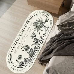 1'×4' Oval Area Rug In White & Black For Living Room & Bedroom -Bedroom Furniture Shop 86a6a4899c2c0a3ba4158c19f1ae6dfb