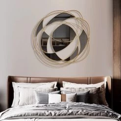 Modern Abstract Gold Twisted Metal & Stainless Steel Wall Decor Art Living Room Bedroom -Bedroom Furniture Shop 87a7a5e2eda8f1d411c66bb7c263760a