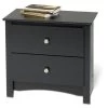 QuikFurn Black Two Drawer Bedroom Nightstand With Brushed Nickle Knobs Black -Bedroom Furniture Shop 8d5684910d8040abbfaffb9ea3cd9dd3