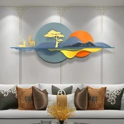 Best Seller 59" Modern 3D Unique Metal Nature Landscape Wall Decor Art For Living Room Bedroom -Bedroom Furniture Shop 923c542400c223c6c74646f1a271ed25