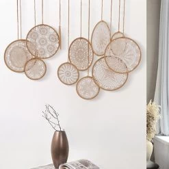12 Pieces Boho Round Crochet Wall Hanging Decor Art Set For Living Room Bedroom -Bedroom Furniture Shop 93a47133c806858db808ba8f7ac0dfd0