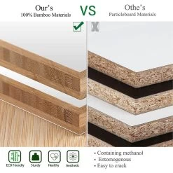 Nightstand, Bedside Table With Drawer, Square End Table, Bamboo Side Table For Bedroom, Living Room, Small Space, Modern Night Stand With Open Shelf, Set Of 1, White -Bedroom Furniture Shop 946d3ebba72a435195cf9c0847173072