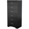 QuikFurn Black 6-Drawer Lingerie Chest For Contemporary Bedroom Black -Bedroom Furniture Shop 94c5bc890dfc4072bb20a29849fc751c