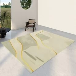 6' X 9' Modern Rectangle Nylon Area Rug In Green For Living Room & Bedroom -Bedroom Furniture Shop 980db1c39f0497a104383fdb1440d04c