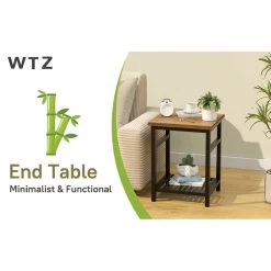 Nightstand, End Table, Bamboo Nightstand Bedside Table, Side Table For Bedroom Living Room Lounge, Space Saving, Easy To Assemble, NS-537 (Baking Paint) -Bedroom Furniture Shop 9849805a0d36463ca7466c30a44c4b5b