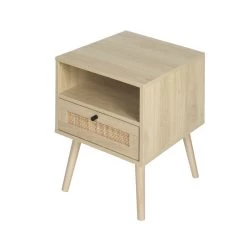 Rattan Nightstands With Rattan-Like Decor Drawer, End Tables With Solid Wood Legs, Side Tables With Open Storage, For Bedroom, Living Room Natural 14 Rattan Nightstands With Rattan-Like Decor Drawer, End Tables With Solid Wood Legs, Side Tables With Open Storage, For Bedroom, Living Room Natural -Bedroom Furniture Shop 987d08132bac4c62bb47a56645eaf421