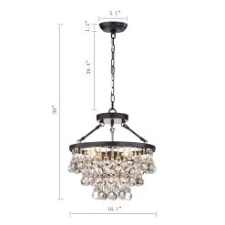 Ariane Black 5-Light Chandelier, For Living/Dining Room, Bedroom -Bedroom Furniture Shop Arosa Black 5 Light Chandelier2C for Living Dining Room2C Bedroom2C Hallway 3