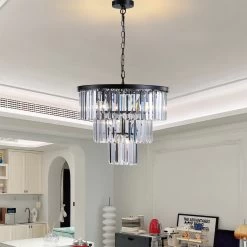 Black Crystal Chandeliers Ceiling Lighting For Bedroom Kitchen Island -Bedroom Furniture Shop Black Crystal Chandeliers 3