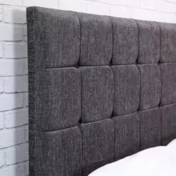 Charcoal Renata Cube Fabric Upholstered Bed Frame -Bedroom Furniture Shop CE4A0826 600x600 2