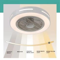 20in Modern Invisible Ceiling Fan Light With Remote Control LED Lamp Dimmable For Bedroom Office -Bedroom Furniture Shop Ceiling Fan Light Remote Control LED Lamp Dimmable Bedroom Office Modern 5