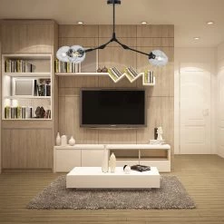 CurveCurio 3-Light Adjustable Abstract Chandelier With 4 Different Light Shade Living Room Light Bedroom Light -Bedroom Furniture Shop CurveCurio 3 Light Adjustable Abstract Chandelier with 4 Different Light Shade Living Room Light Bedroom Light 10