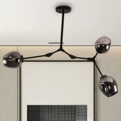 CurveCurio 3-Light Adjustable Abstract Chandelier With 4 Different Light Shade Living Room Light Bedroom Light -Bedroom Furniture Shop CurveCurio 3 Light Adjustable Abstract Chandelier with 4 Different Light Shade Living Room Light Bedroom Light 13